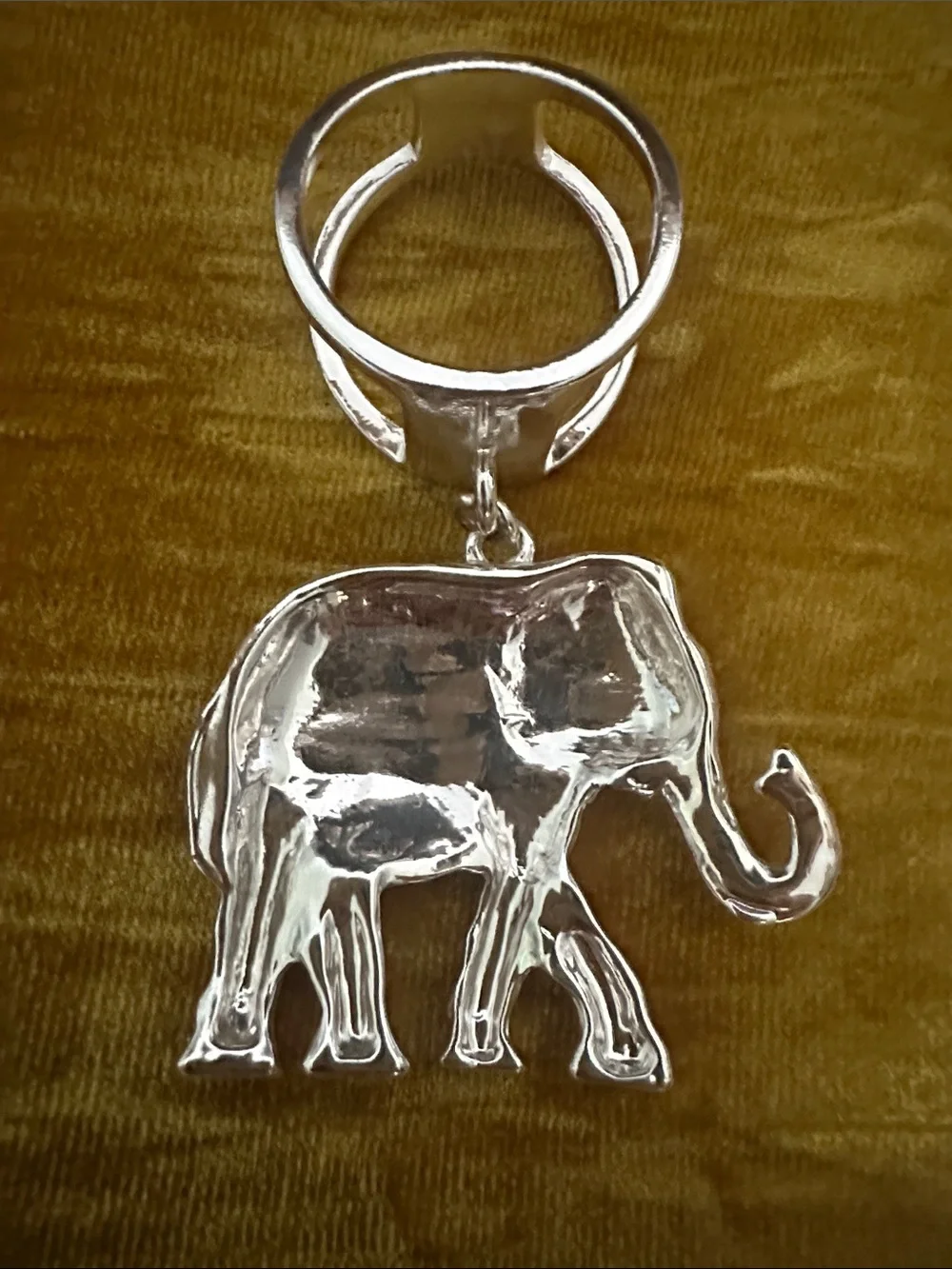 Silver Elephant Scarf Ring